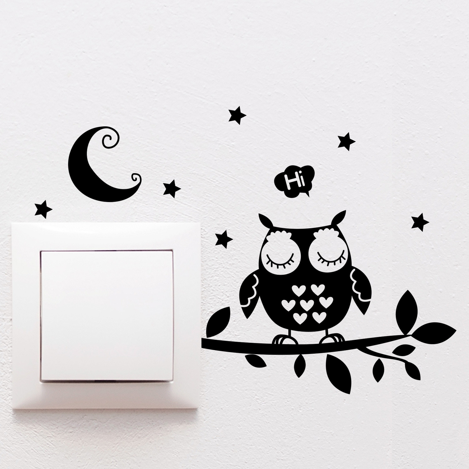 Picture of Cute Owl Switch Sticker Home Decorative Wall Sticker Living Room Bedroom Study Cross Border Removable MUK4764