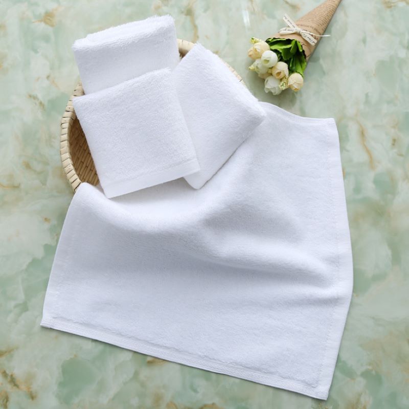 Picture of Hotel Square Towel White Absorbent Hand Towel Car Wipe Wholesale Embroidered Logo Cotton Bed and Breakfast Hotel Towel