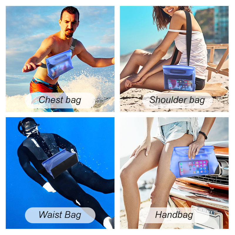 Picture of Cross-border hot selling PVC waist bag mobile phone waterproof bag outdoor swimming drifting transparent sealed cartoon waterproof waist bag