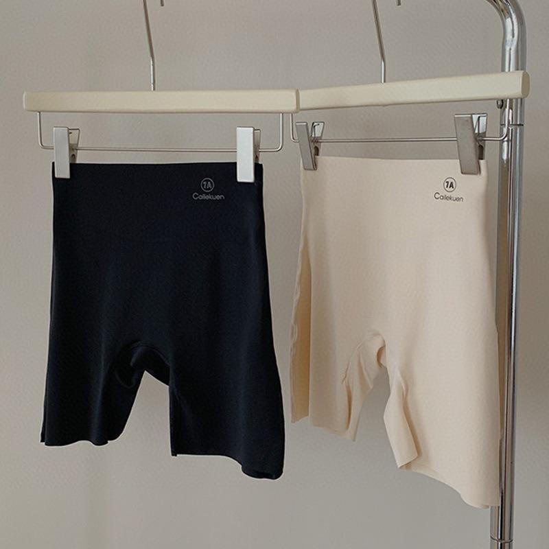 Traceless Boxer Underwear Elastic Simple Boxer Shorts Women's Ice Silk Hip Safety Pants Mid-high Waist Micro-pressure Anti-light