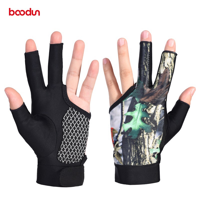 Cross-Border Billiards Gloves Billiards Lycra High Elastic Silicone Non-Slip Wear-Resistant Three-Finger Gloves Single Pack Non-Slip Gloves