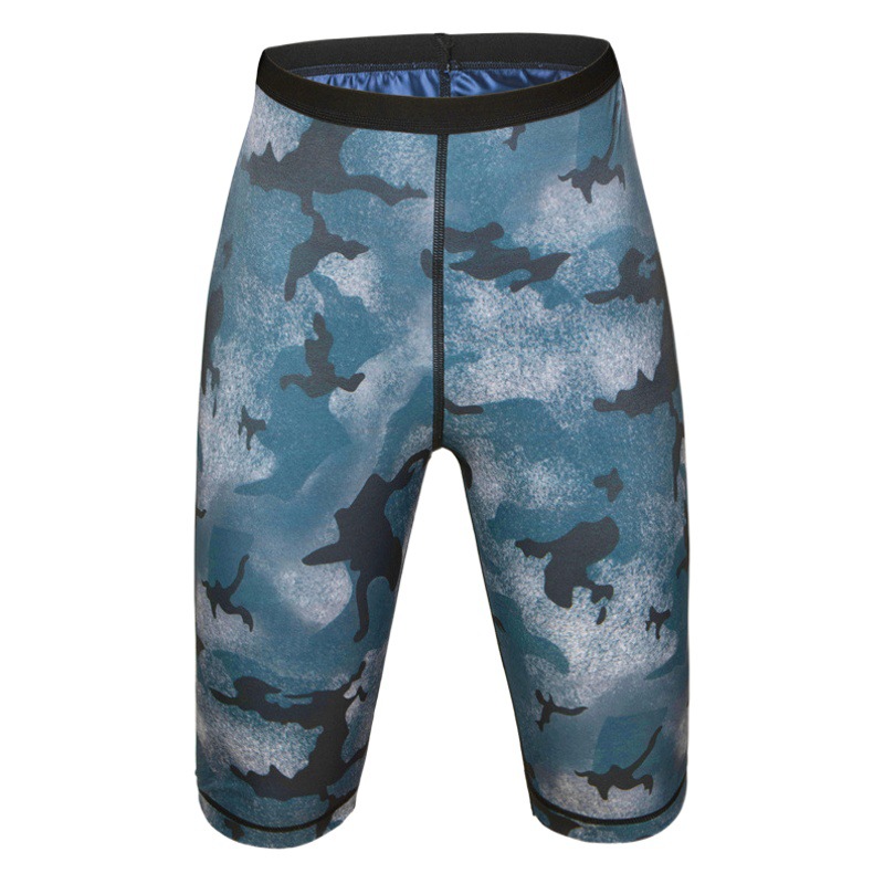 Sweaty Pants Cross-border Women's Running Sports Fitness Pants Camouflage Blue Sweaty Yoga Body European and American Body Shaping Pants
