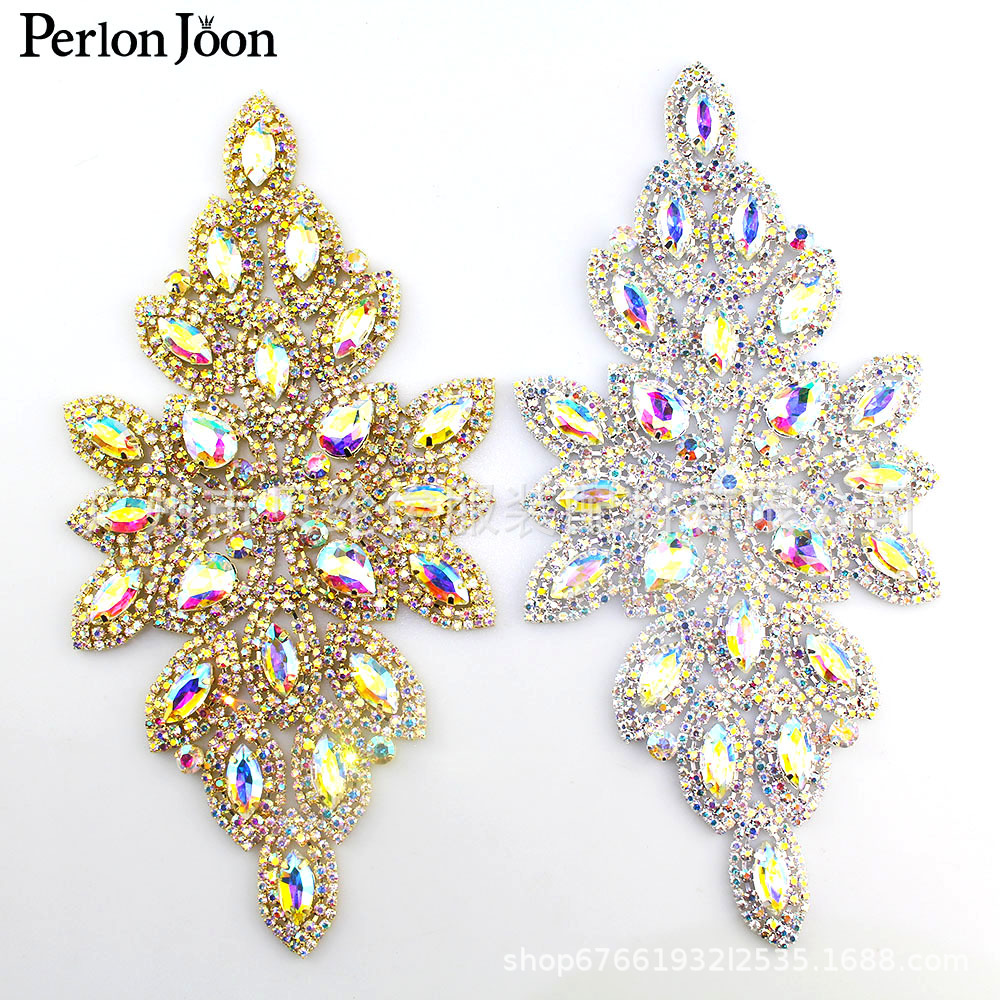 Foreign Trade Gold silver AB Color Crystal Rhinestone Clothes Flower Wedding Dress Accessories Belt Bag Garment Accessories