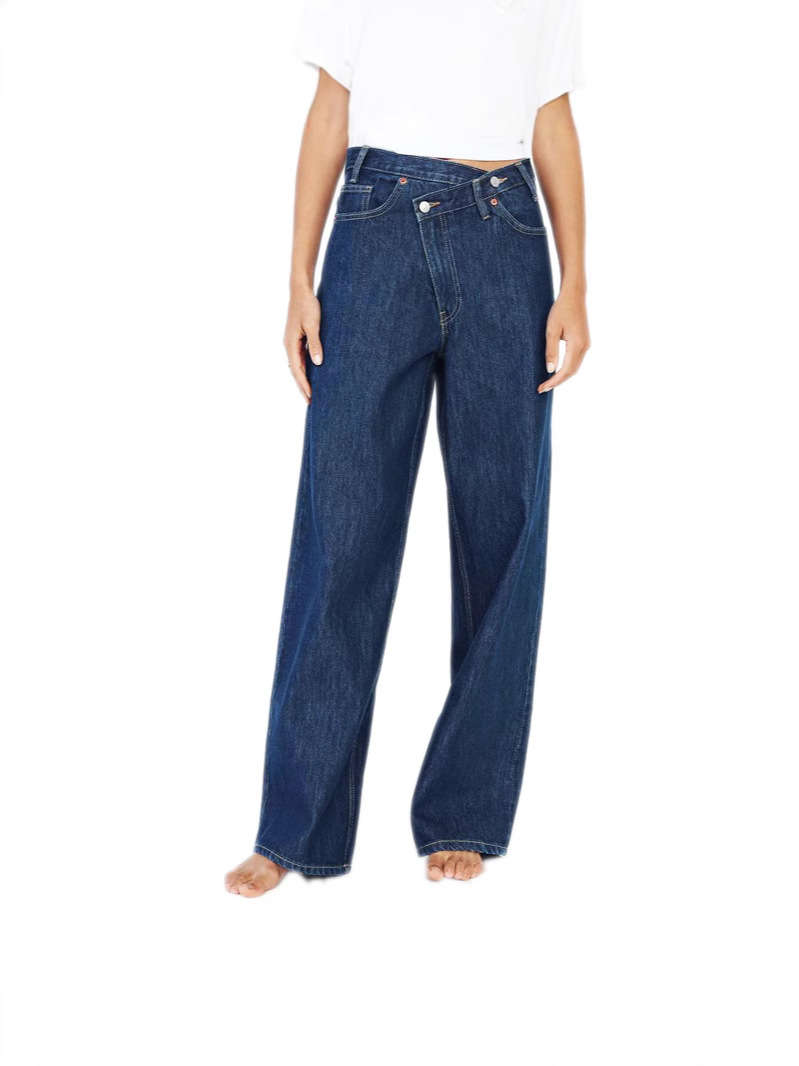 Picture of TEMU New High Quality Cross-border Special for European and American Amazon AliExpress Women's Personalized High Waist Straight Jeans