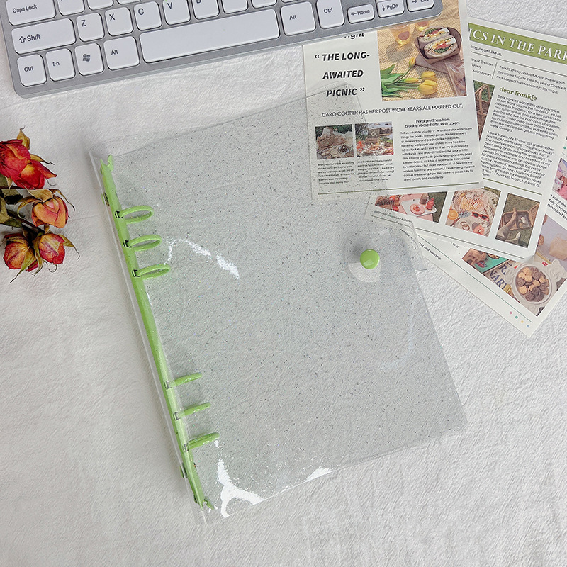 Picture of Ready-Made Pvc Transparent Binder Cover, Portable Travel Binder Set, Student Planner Notebook Binder Cover