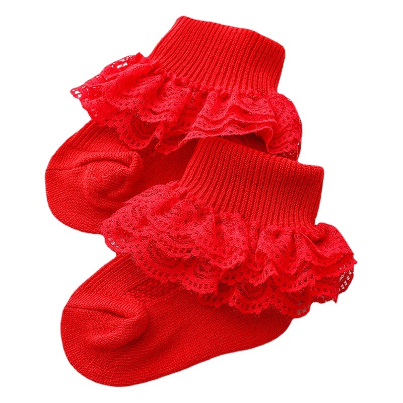 2022 Spring and Autumn Children's Lace Socks Girls Lace Princess Socks Baby Cotton Socks Girls Dance Socks Kids