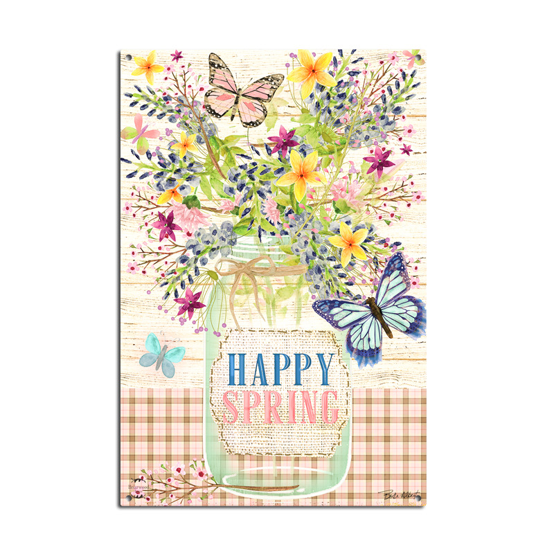 Picture of Cross-border American Country Retro Flower Figure Tin Painting Garden Pastoral Balcony Wall Wall Wall Old Decoration Pendant
