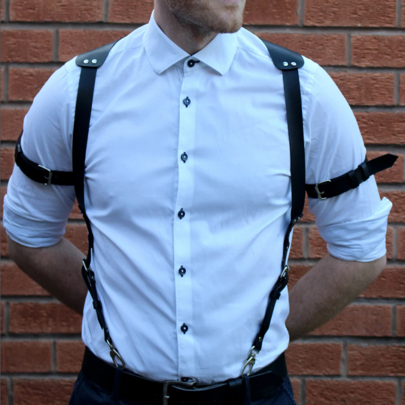 Picture of Trendy Men's Suspenders with Pants Straps, Trendy Arm Straps, British Casual Straps Wholesale Suspenders Clips