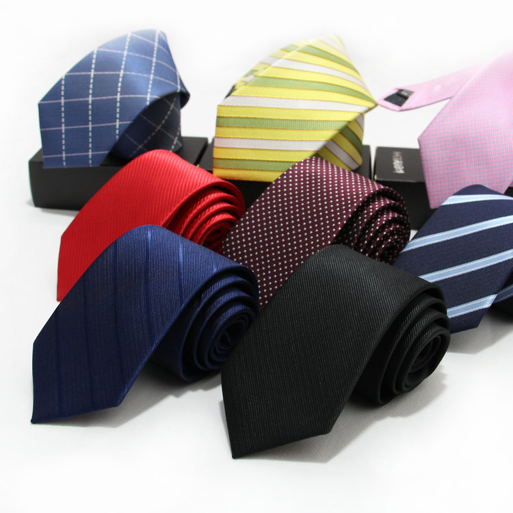 Business Formal Men's Tie, Wedding Groom's Team Tie, Polyester Silk Stripesd Tie 7cm Manufacturer Wholesale