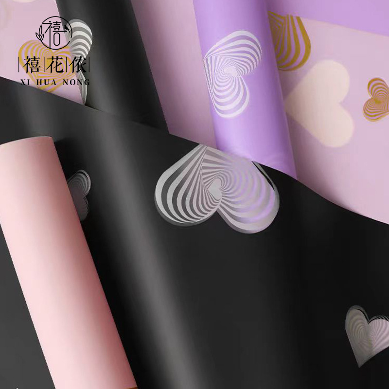 Xihualong Clenti Love Flower Wrapping Paper Plastic Film DIY Handmade Gift Paper Waterproof Material Flower Shop Floral Art