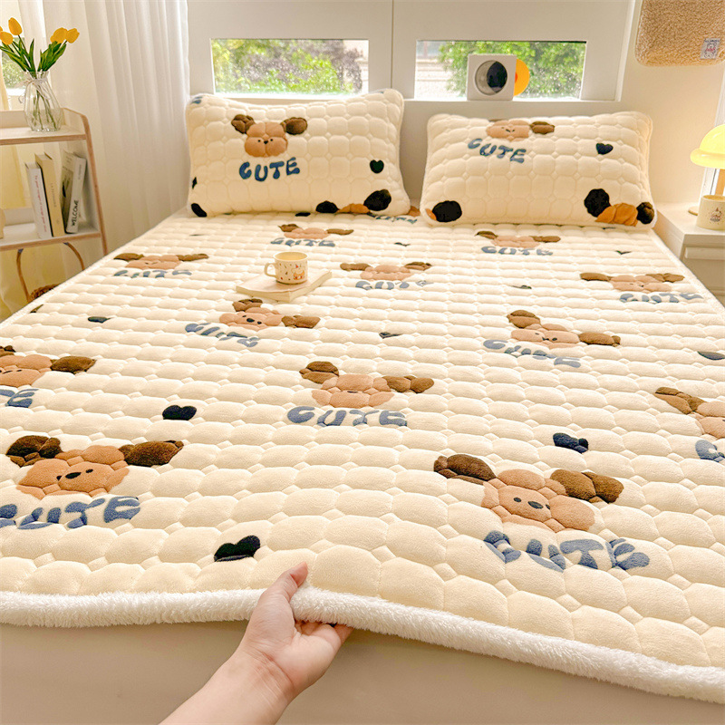 Picture of Class A Soybean Milk Velvet Mattress Winter Thickened Coral Velvet Dormitory Single Mattress Household Folding Cushion