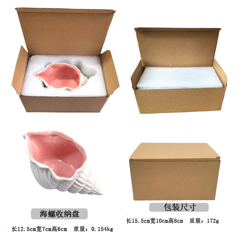 Picture of Mediterranean Sea Star Conch Shell Ceramic Ornaments Storage Basin Ocean Ashtray Hydroculture Bottle Hamster Nest Landscape