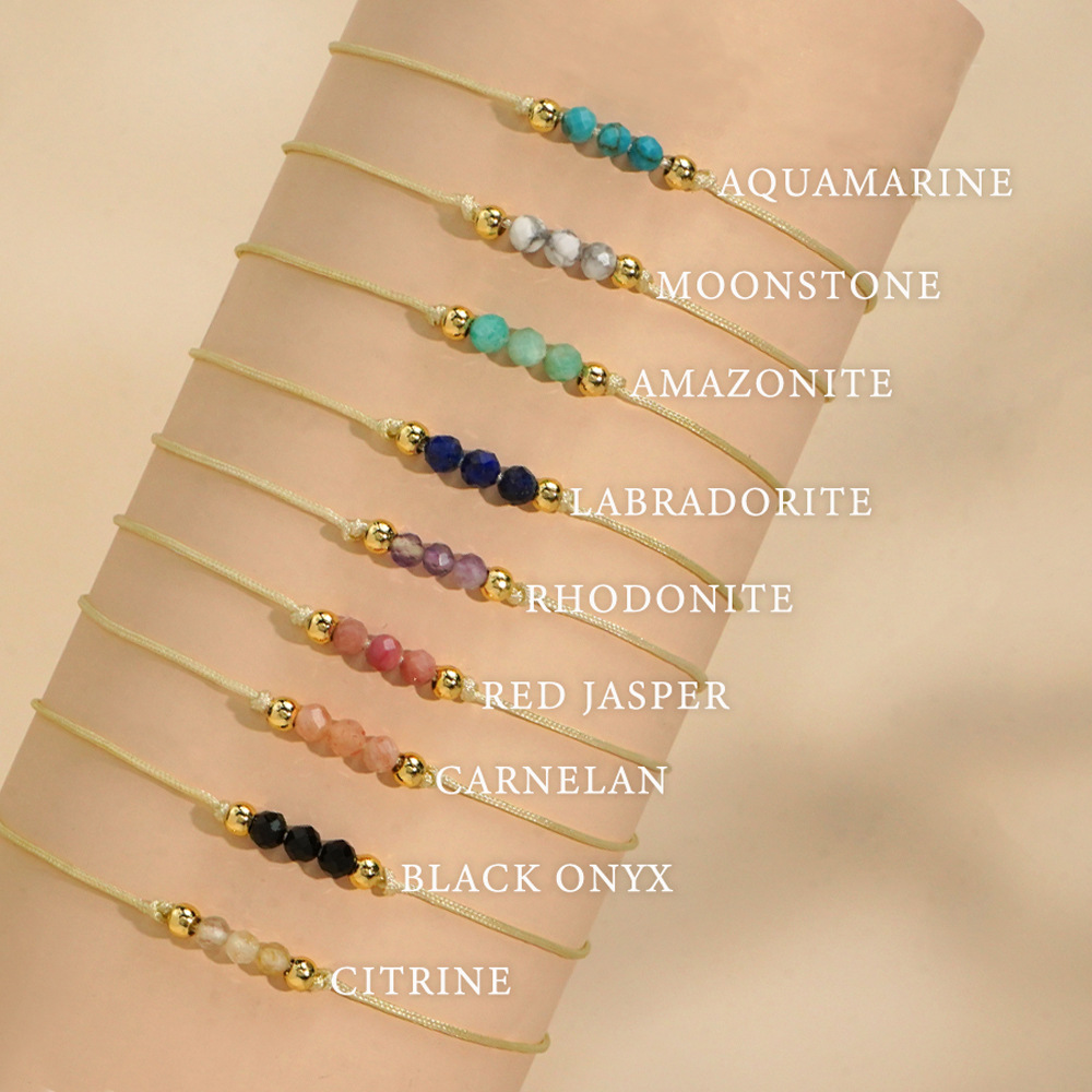 Europe and the United States cross-border hot selling gem card natural stone mixed wear copper beads handmade beaded bracelet women's fashion all-match