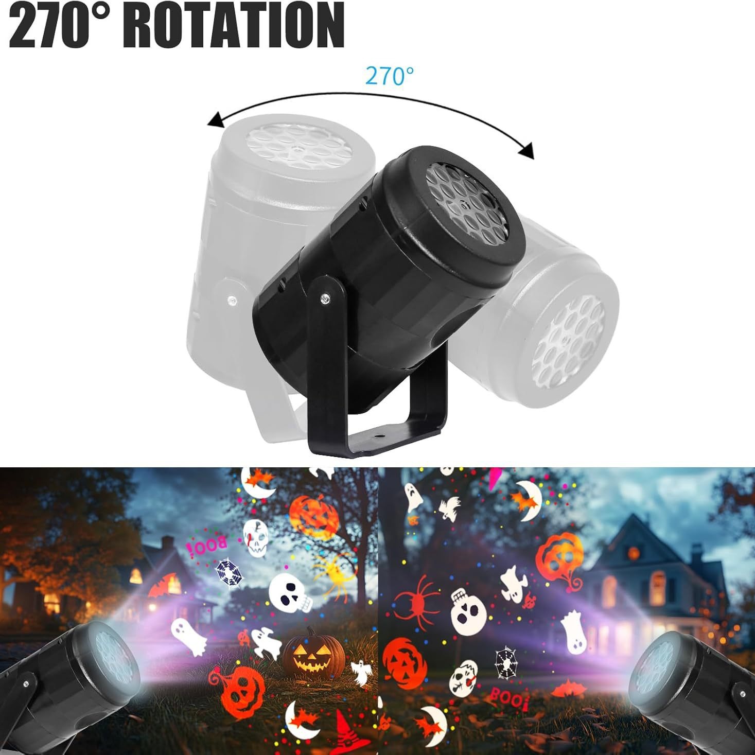 Picture of Cross-Border E-Commerce Led Halloween Pattern Light USB Halloween Projector Atmosphere Holiday Home Party Decoration Lighting