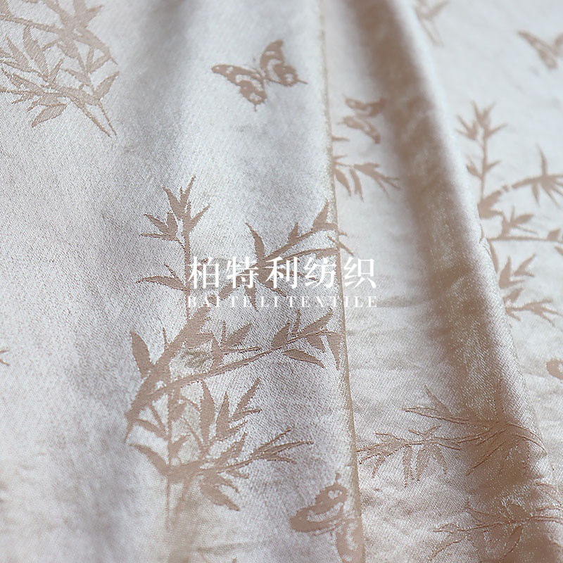 Imitation Rayon Jacquard Fabric Zhuang Zhou Mengdie Glossy Two-Color Cationic Han Dynasty Cheongsam Fashion Dress Shirt Children's Clothing