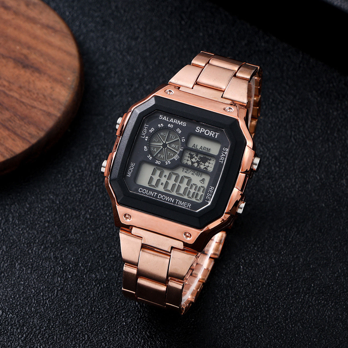 Picture of Foreign Trade Men's Watch Fashion Led Luminous Student Digital Watch Square Watch Steel Band Watch Men's Digital Watch Wholesale