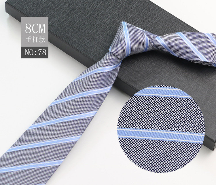 Picture of Men's Tie Business Shirt Stripesd Security Professional Formal Wear Wholesale Plus Logo Manufacturer 8cm Hand-Made