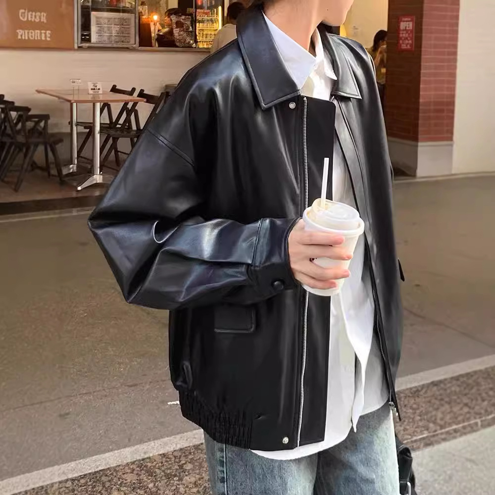Black Leather Jacket Autumn Women's 2025 New Cool and Sassy Motorcycle Petite Short Jacket Top