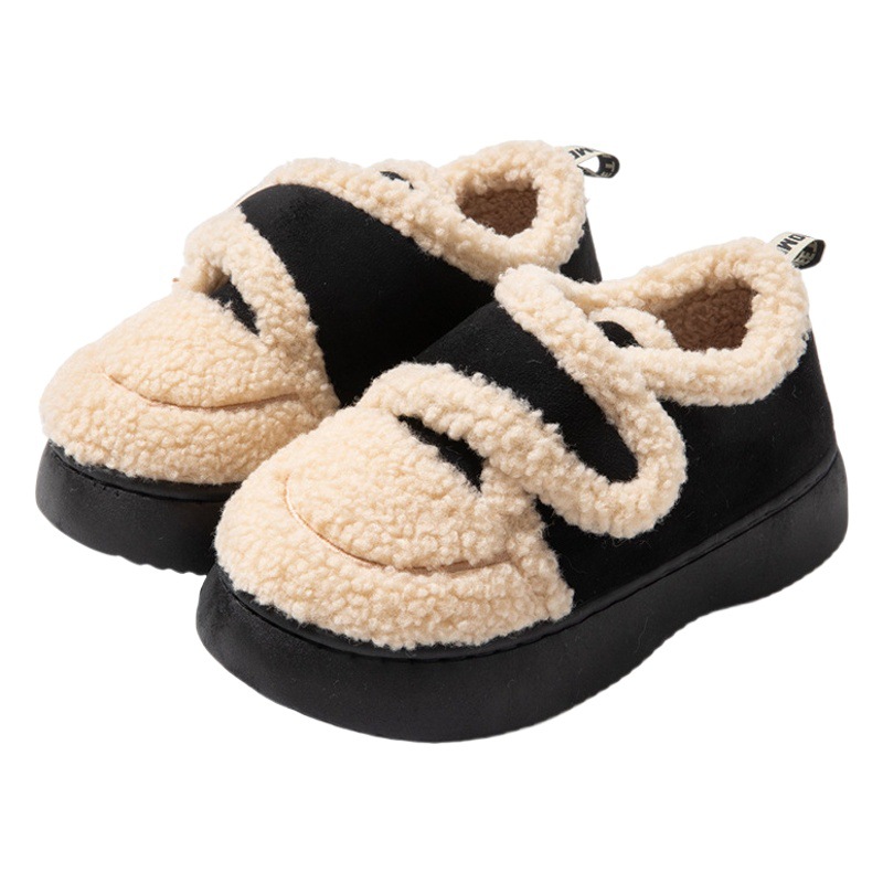 Nanbowan outdoor cotton-padded shoes women's winter lambswool Korean style ins popular Net Red warm fleece-lined Velcro bag heel shoes