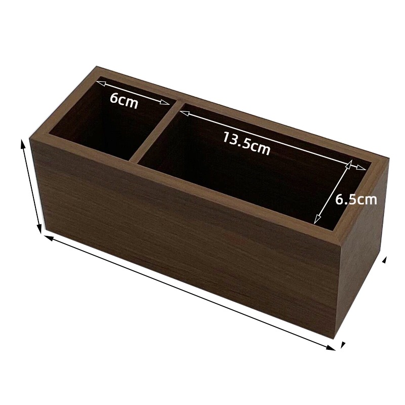 Picture of in stock wholesale black walnut pattern wooden multifunctional pen holder storage box wooden pen holder storage finishing box desktop