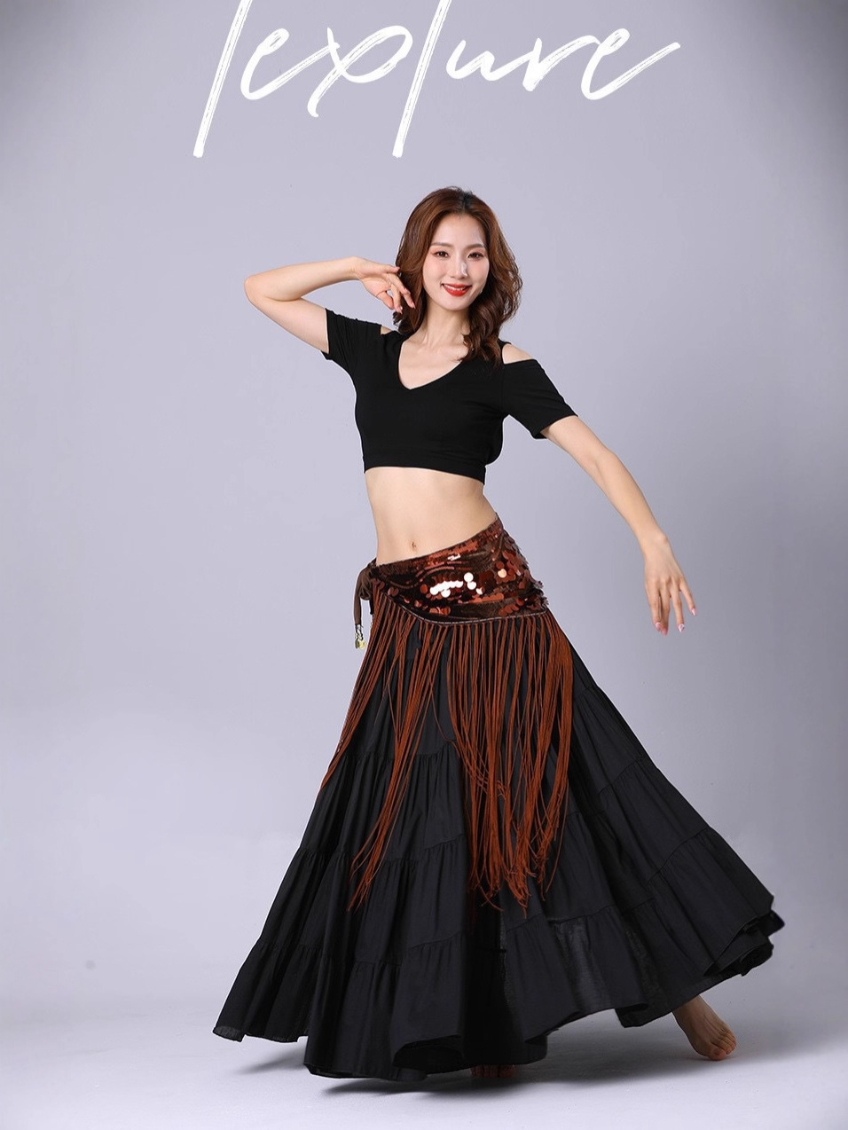 Dynamic Belly Dance Waist Chain Sequin Long Tassel Waist Chain, Indian Dance Performance Tassel Waist Chain Belly Dancing Waist Ornament