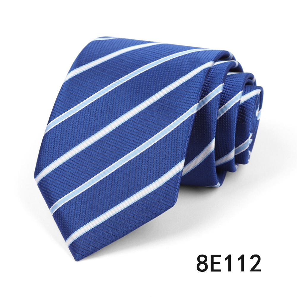 Picture of Men's Tie Business Casual Stripesd Tie 8cm Polyester Jacquard Embroider Print Tie Wholesale Formal Wear