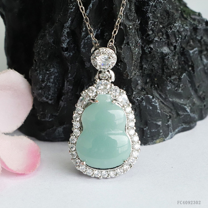 Xinyu natural A goods jade gourd pendant blue water jade pendant antique wholesale generation FC4092302