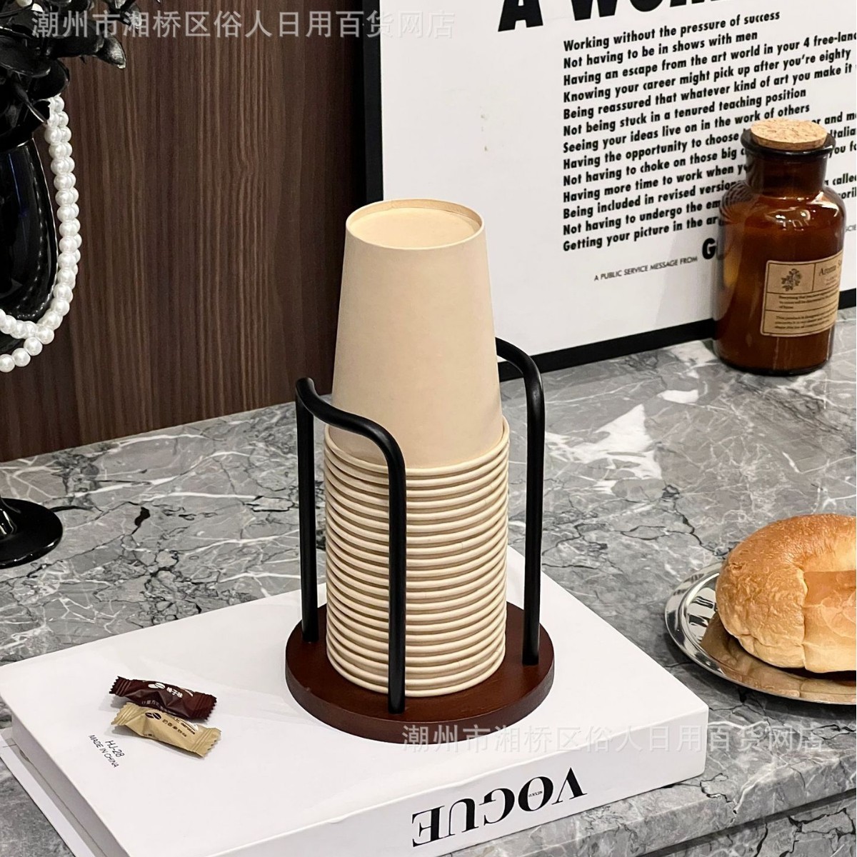 Picture of High-value Paper Cup Holder Disposable Cup Taker Desktop Coffee Table Storage Rack Tea Cup Coffee Cup Cup Holder