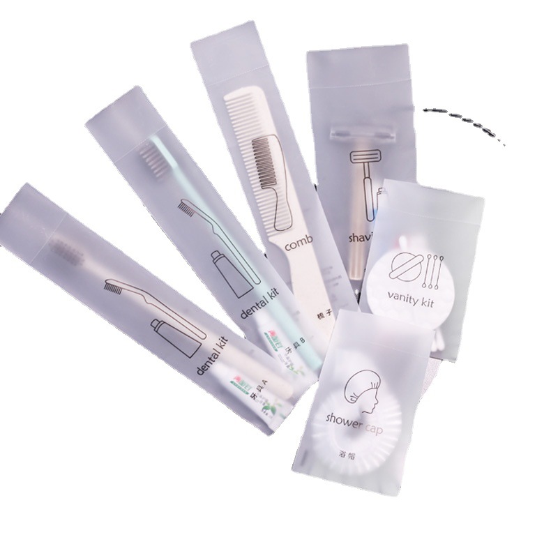 Picture of Hotel disposable toothbrush soft hair toiletries set homestay soft film Straw comb shampoo slippers wholesale