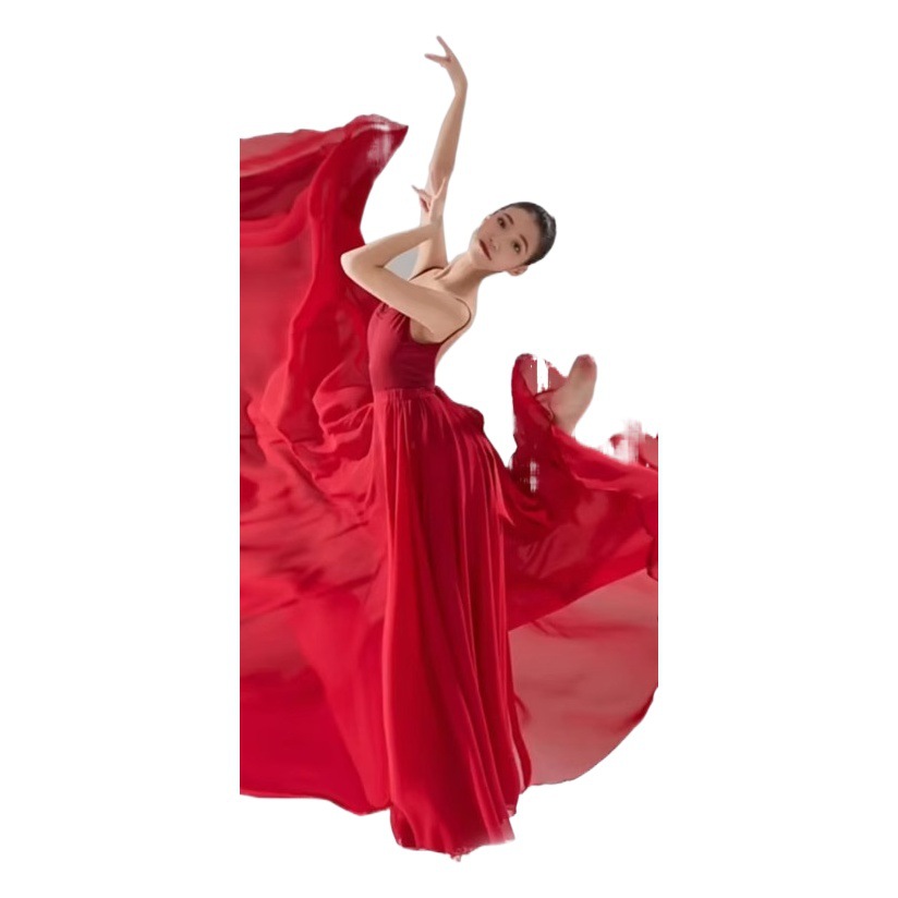 Classical dance clothes women's gauze skirt elegant National modern Chinese dance 720 degrees large swing skirt practice performance skirt