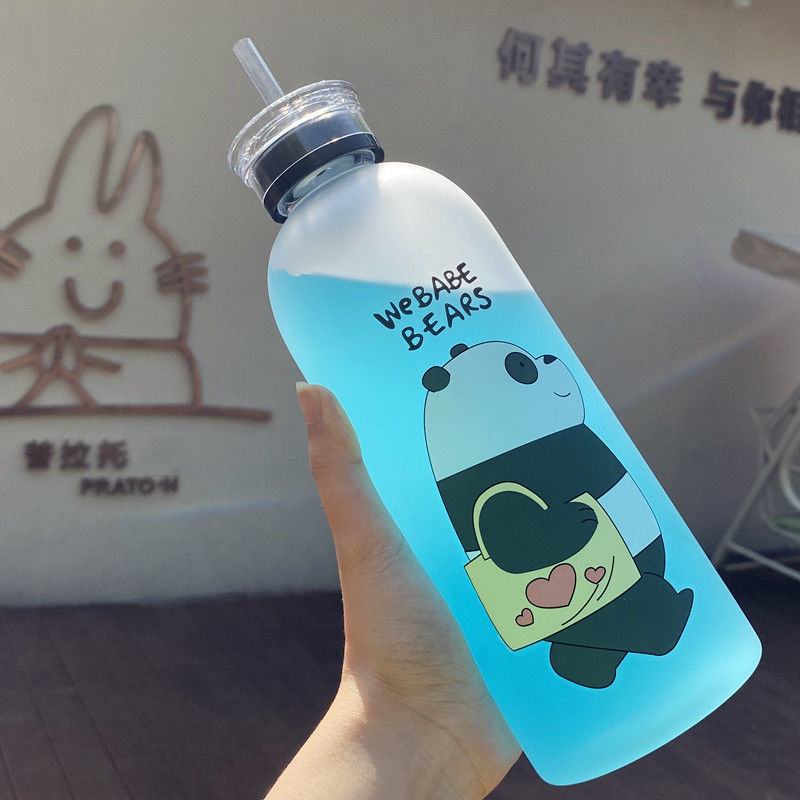 Picture of Large-capacity Plastic Straw Large Water Cup Plastic Wholesale Water Bottle High-looking Big Fat Cup Water Kettle Cute Summer
