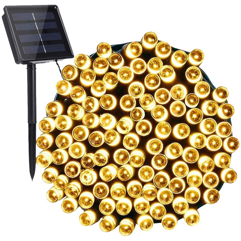 Outdoor LED Solar Light String All over the Sky Star String Light 8 Function Holiday Decorative Light Garden Courtyard Camping Color Light String