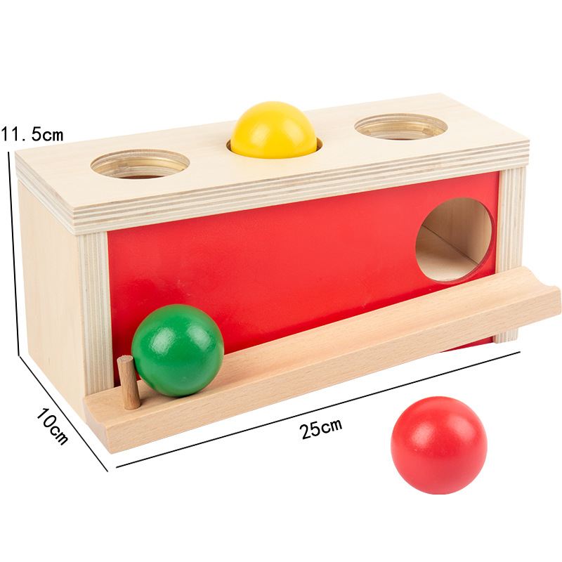 Picture of Montessori Toys 0-3 Wooden Drawer Box Kindergarten Textile Drum Target Box Montessori Early Education Educational Toys