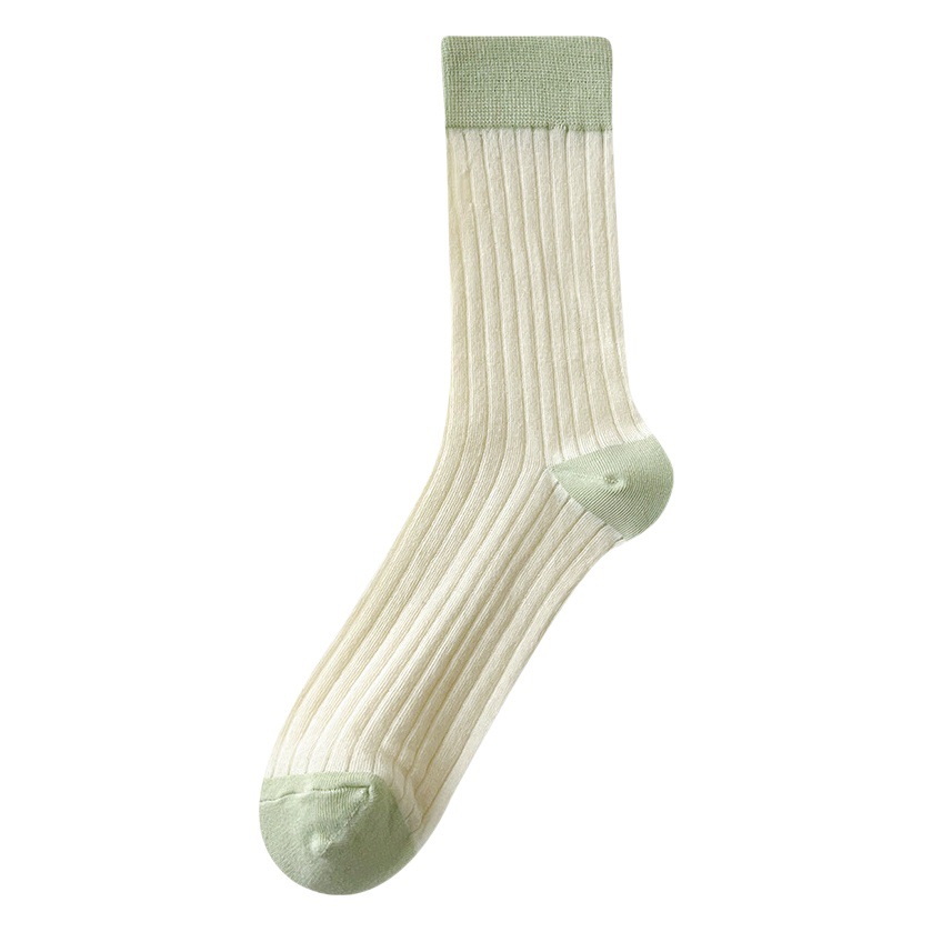 suxinaimin Spring and Summer New Style Socks Women's Japanese-style Korean-style Cotton Socks All-match Contrast Color Ins Thin Pile Socks