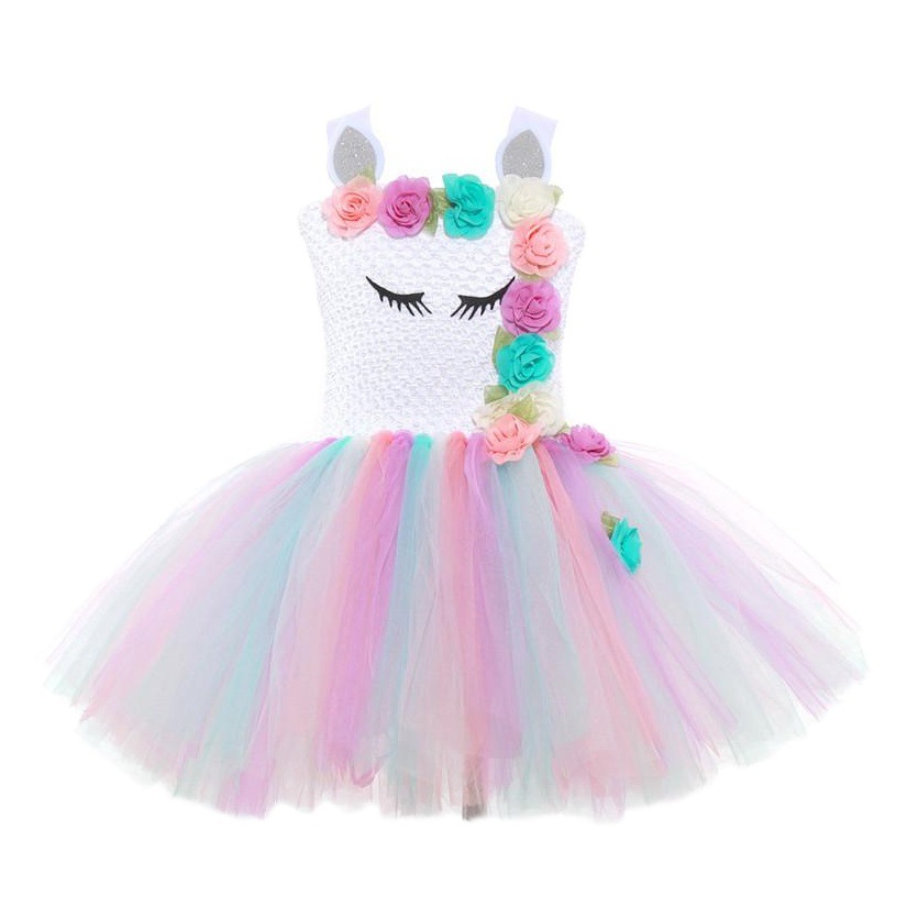 European and American Cross-Border Supply Tutu Dress Unicorn Children's Performance Costume Cartoon Role-Playing Dress Little Princess