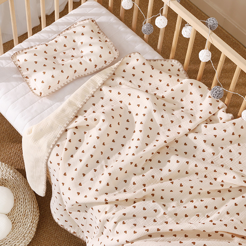 Picture of Baby Pillow Newborn Baby Pillow Shaped Pillow Anti-Eccentric Head Four-Season Universal Printed Gauze Summer Manufacturer Wholesale