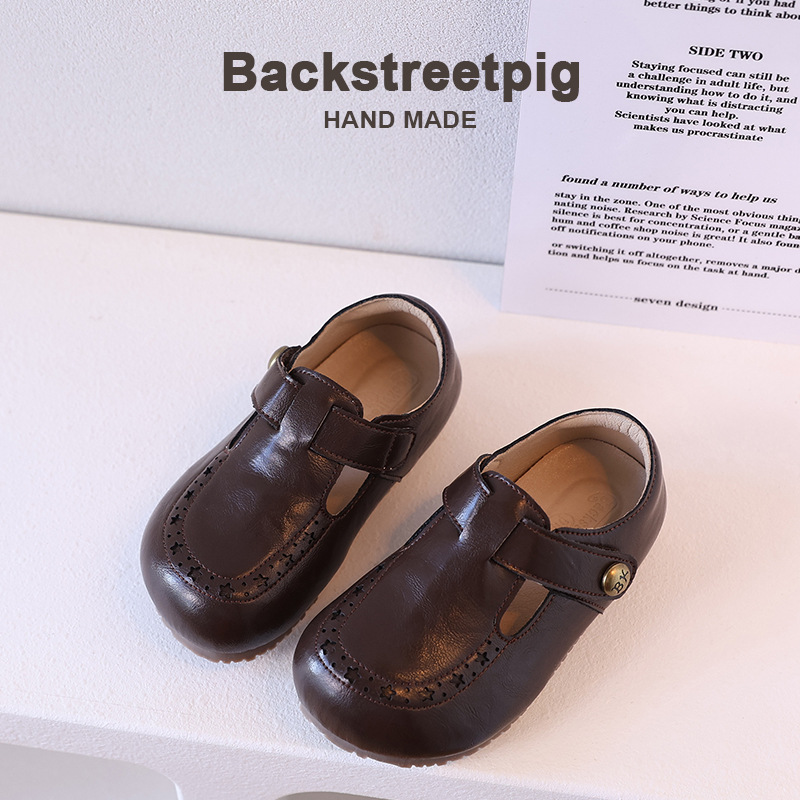 Cross-Border Wholesale Children's Small Leather Shoes, Fashionable and Stylish Black Baby Shoes, Non-Slip and Versatile Boys' Shoes, Versatile Korean Version