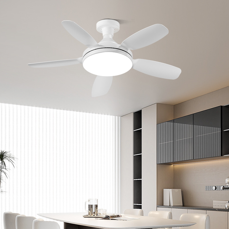 Picture of Cross-border round electric fan lamp e27 dining room bedroom headlight panel fan 32 inch wind living room fan lamp