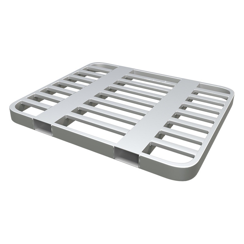 Galvanized stackable double-sided rounded steel forklift tray iron pallet platform card board moisture-proof base board manufacturer