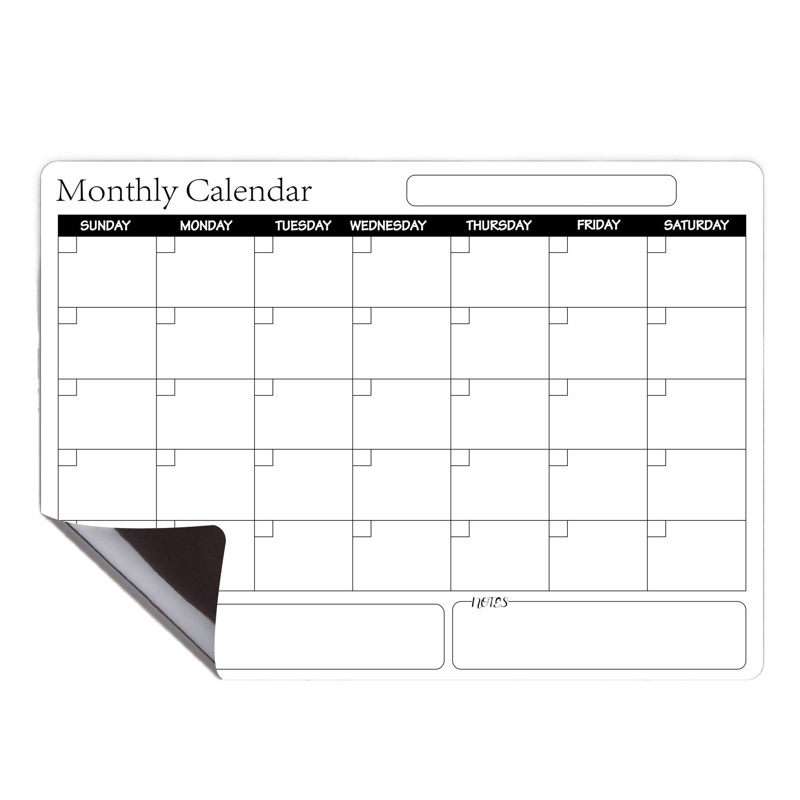 Cross-border A3 erasable monthly and weekly schedule magnetic calendar refrigerator sticker message soft whiteboard set