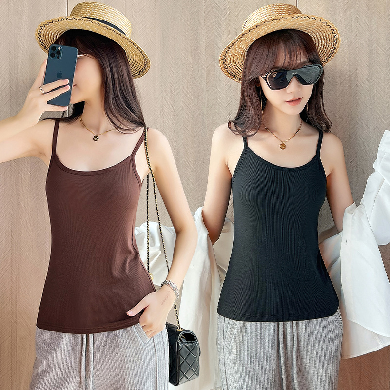 Modal Cotton Small Camisole Women's Outer Wear Summer Inner Wear Beautiful Back Base Shirt Sleeveless Top Slim-fit All-match