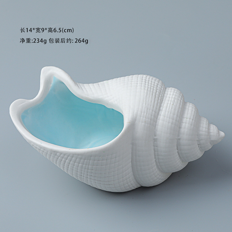 Picture of Mediterranean Sea Star Conch Shell Ceramic Ornaments Storage Basin Ocean Ashtray Hydroculture Bottle Hamster Nest Landscape