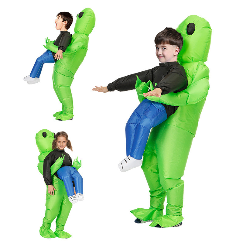 Picture of Cross-border Amazon Halloween costume spoof props alien inflatable clothes same style Ghost hug green ghost clothes