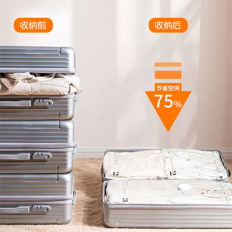 Picture of Non-pumping hand roll vacuum compression bag luggage special clothing travel storage down jacket air clothes bag