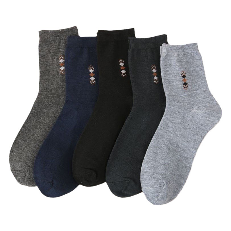 Men's socks labor protection mid-top stockings Spring and Autumn new mid-calf wear-resistant construction site work durable solid work socks