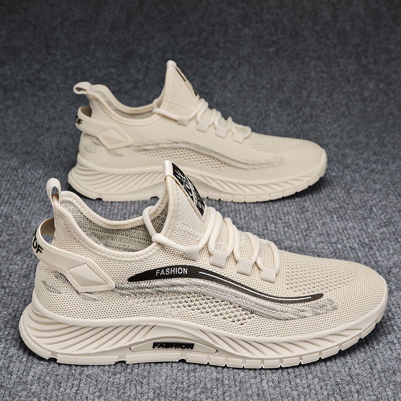 2025 Summer Men's Shoes New Style Fly-Woven Breathable Anti-Odor Mesh Anti-Slip Men's Soft Sole Lightweight Sports and Leisure Shoes