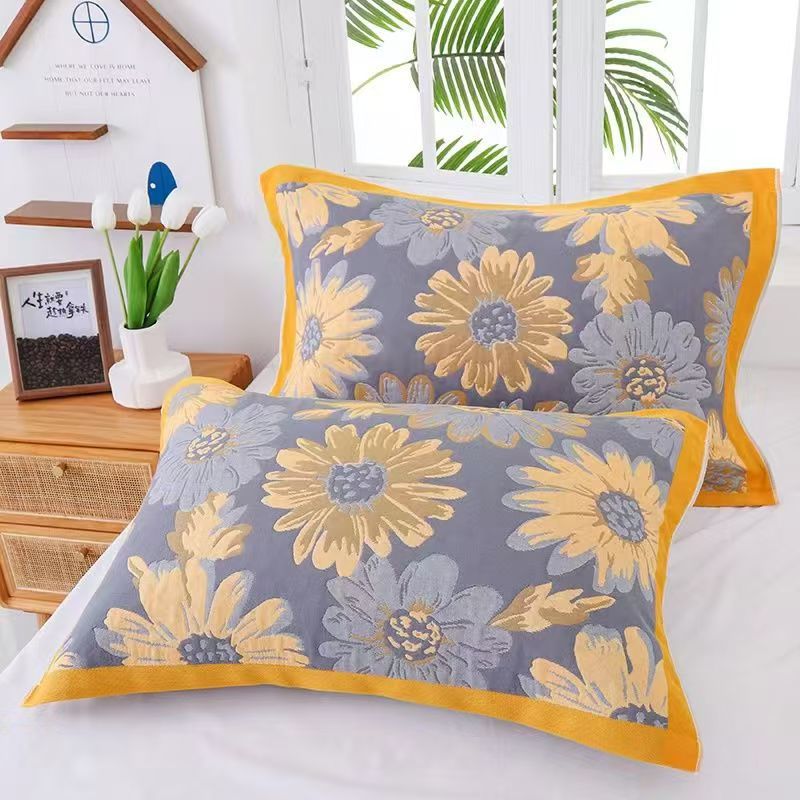 Picture of Gauze Pillow Towel Adult Pillow Headband Sweat-absorbent Comfortable Breathable Four Seasons Household European-style Soft Skin-friendly Single Strip