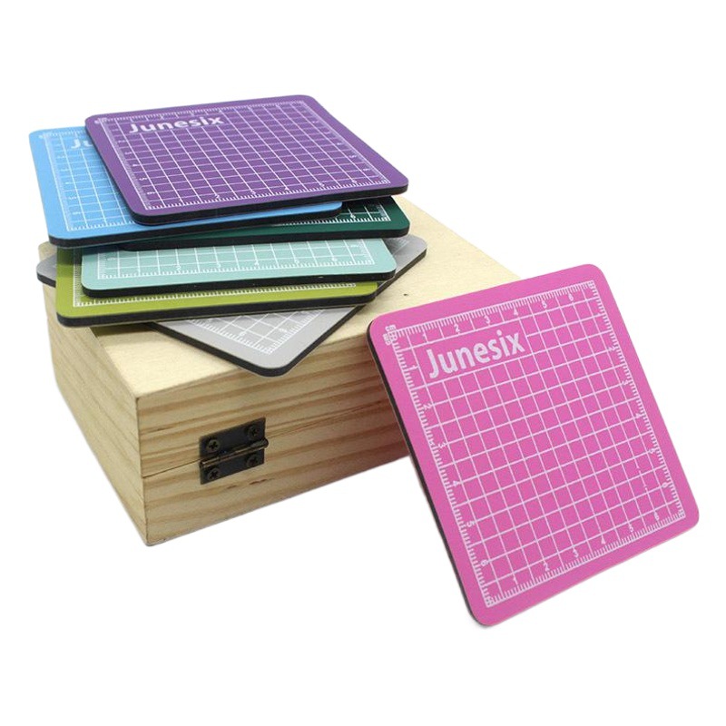 Picture of Junesix cutting board mini cutting pad manual model 8x 8cm hand account cutting pad 2.4MM