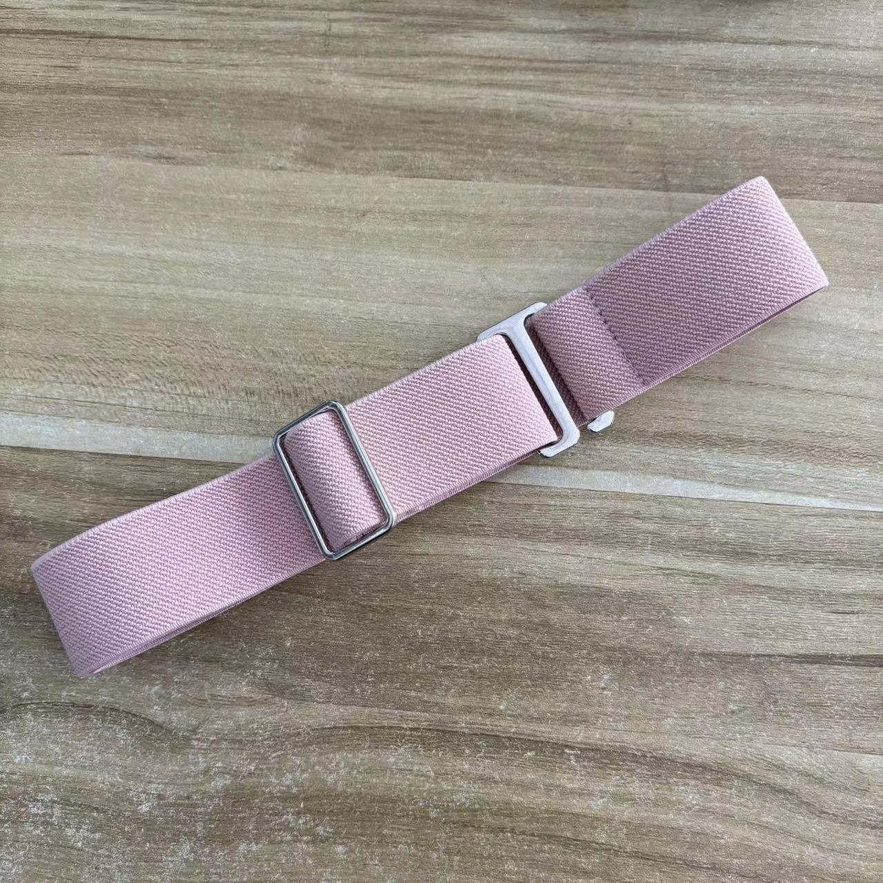 Cross-border Women's Invisible Elastic Belt Invisible Elastic Mesh Belt Flat Button Jeans Pants dress Elastic Belt