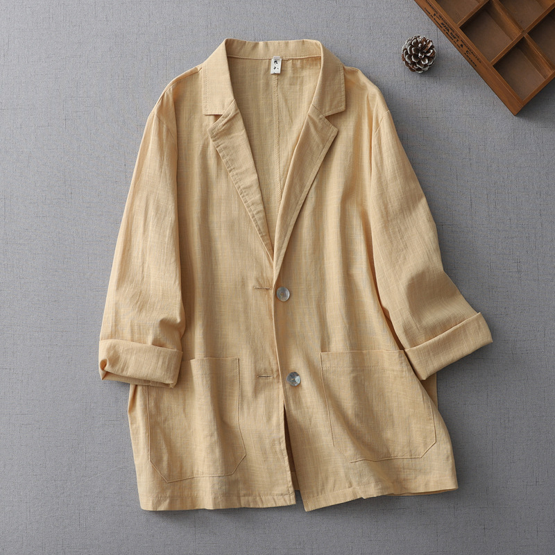 Picture of Autumn 2024 New Women's Suit Thin Jacket Casual All-match Solid Color Cardigan Top Loose Long Sleeve Small Suit